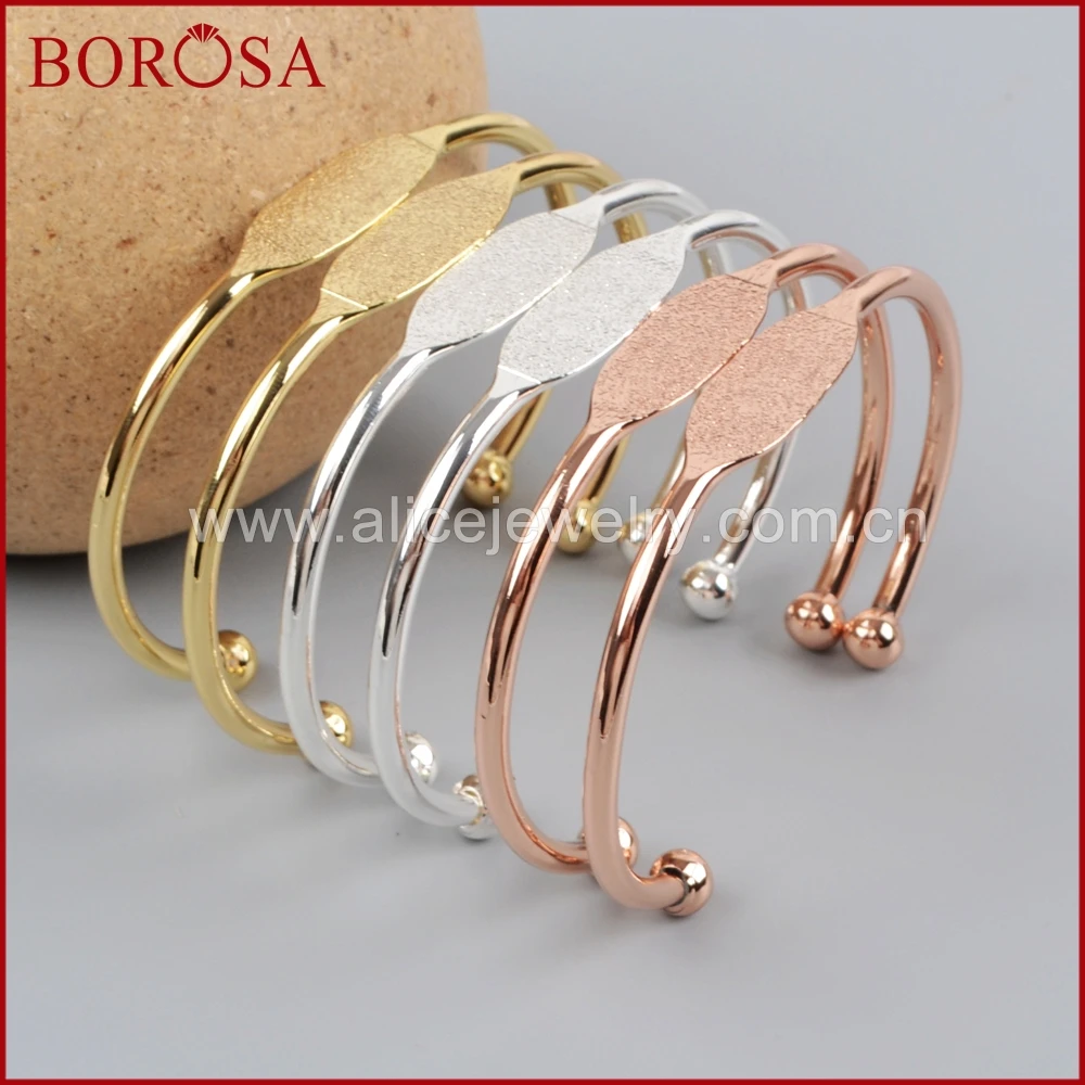 Chegada em Branco Pulseira de Alta Borosa Nova Pulseira Definir Ouro – Prata Cor Manguito Qualidade Moda Jóias Pj068 10 Pçs