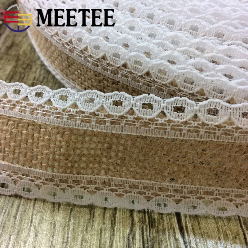 5 метров MEETEE DIY ручной работы кружевная полотняная лента для цветов декоративное