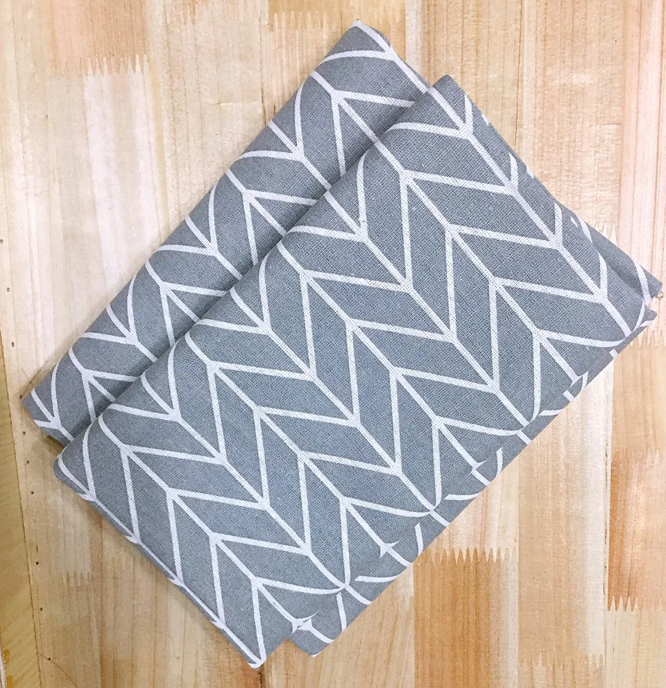 Printed Cotton Linen Fabric For Quilting DIY Sewing Sofa Curtain Bag Cushion Furniture Cover Half Meter Cloth Grey Arrow | Дом и сад
