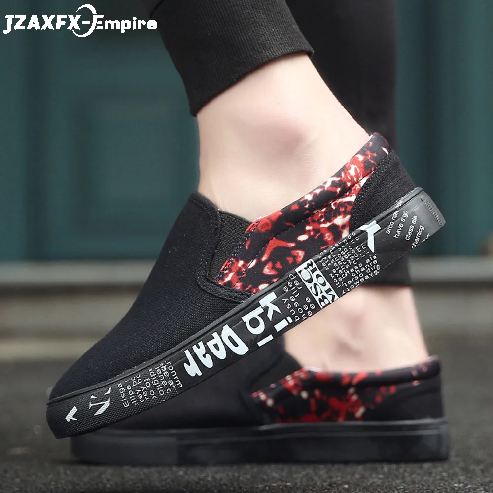 

Men Casual Shoes Print Flat Loafers For Male Low Top Footwear Shoes Slip-on Spring Summer Flats Men Shoes Breathable