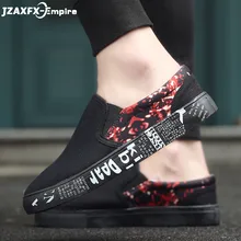 Men Casual Shoes Print Flat Loafers For Male Low Top Footwear Shoes Slip-on Spring Summer Flats Men Shoes Breathable spring men low top casual shoes lace up loafers breathable sneakers youth popular shoes male flats black red 01b