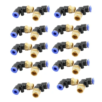 

SHGO Hot 20 Pcs Quick Connectors Pneumatic Fittings 8mm x 1/8" PT Male Thread