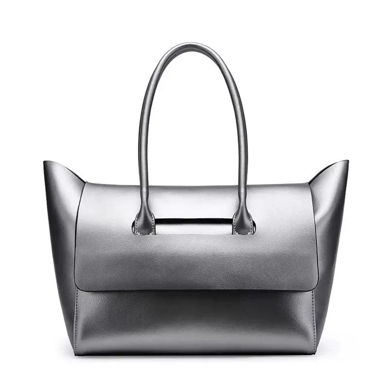 الأزياء حقيبة يد المرأة الكتف حقيبة الإناث جلد طبيعي العلامة التجارية حمل سيدة الأزرق الفضة أعلى-مقبض أكياس الفاخرة ترابيز اليد حقيبة