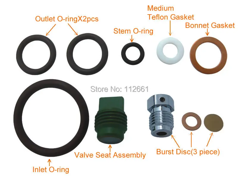 Scuba Valve Rebuild Kit Spare Parts for Din/Yoke Type KIT DK1in