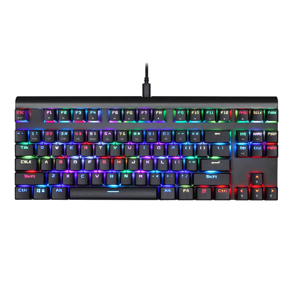 Motospeed CK101 87 Проводная клавиатура NKRO RGB Механическая игровая клавиатура с подсветкой USB 7# M - Цвет: black