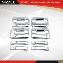 ABS Plastic Car Chrome Door Handle Cover With Code Lock Pad No PSKH For Ford F150 2004-2014 4D
