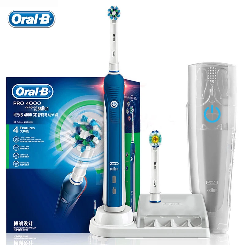 Oral B Pro4000 3D умная электрическая зубная щетка D20525 датчик давления 4 режима 48800 раз