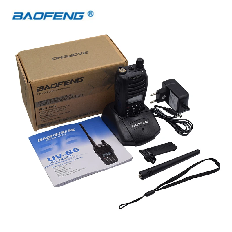 2 шт. портативная рация Baofeng uv b6 двухстороннее радио двухдиапазонный УКВ 136 174/400 470