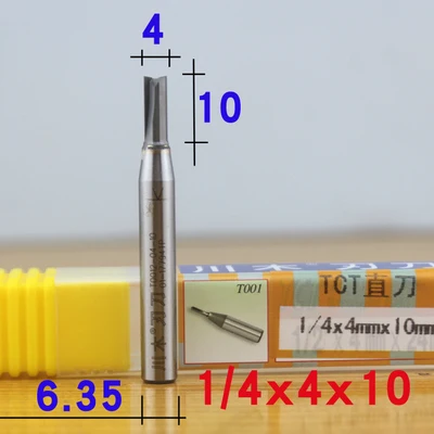 1 шт. 1/" хвостовик 1 мм-6 мм TCT прямые фрезы для резьбы по дереву 2 флейты для гравировки по дереву фрезы карбидные Фрезы с ЧПУ - Длина режущей кромки: D-4mm.H-10mm