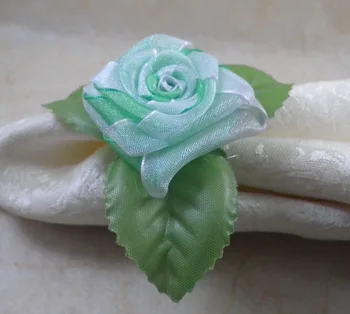 

blue rose napkin rings, flower napkin holder,