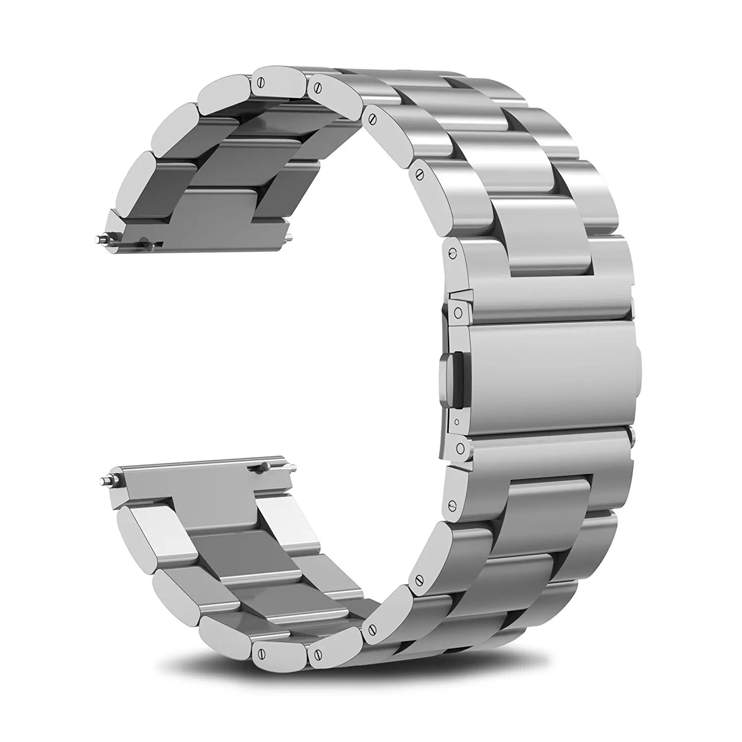 Универсальный ремешок для часов 18 мм 22 мм 20 мм ремешок для samsung Galaxy Watch Amazfit Stratos из нержавеющей стали металлические быстрые сменные булавки - Цвет ремешка: Silver