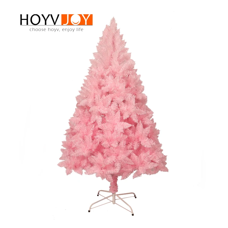 HOYVJOY 180 см Флокирование розовая Рождественская елка мини Новогоднее украшение с светодиодный свет и небольшие украшения на заказ