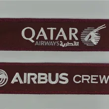 Катар Airbus Экипаж Вышивка брелок для ключей 13x2.8 см 100 шт./заказ