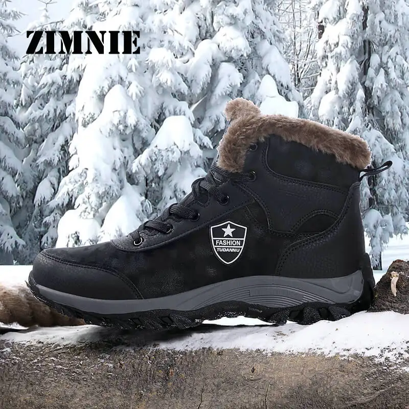 ZIMNIE походная обувь мужские уличные кроссовки противоскользящие горные ботинки зимние теплые ботинки Спортивная обувь Прочная альпинистская обувь