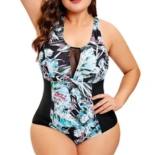 Комплект Танкини с набивным листом, плюс размер, купальник, сетчатый купальник, ретро купальные костюмы танкини, u-образный вырез, натуральная Талия, цельный