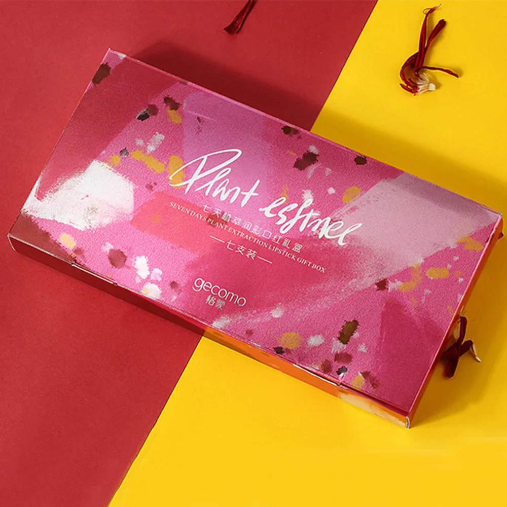 Produto Нико das mulheres Da Moda 7 губная помада демо матовый мини Декодер каналов кабельного телевидения по многоцветная коробка губная помада zsmw
