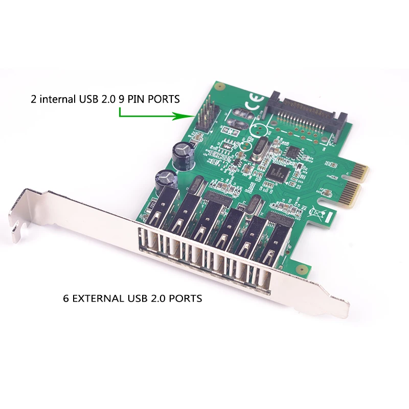 6 портов USB 2 0 PCIE PCI e концентратор плата расширения Express карта 1x USB2.0 к PCIe express