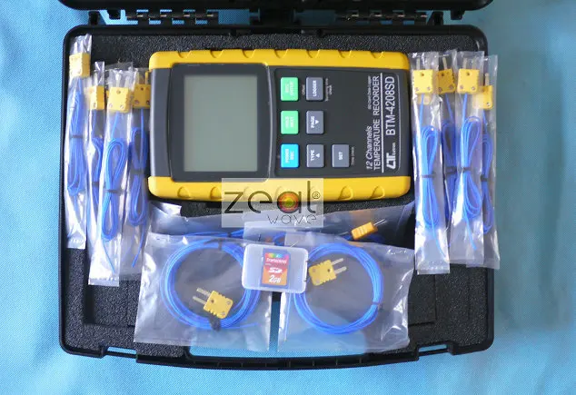 

Lutron BTM-4208SD 12 channels Thermometer RECORDER Temp.RECORDER SD Card, real time data logger with SD Card 10pcs Thermocouple
