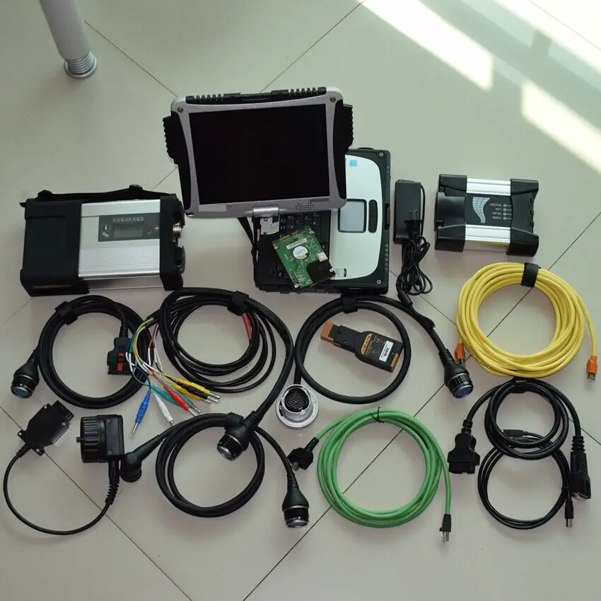  Nueva herramienta de diagnóstico mb star c5 para BMW Icom next con 1tb hdd instalado en cf-19 portá