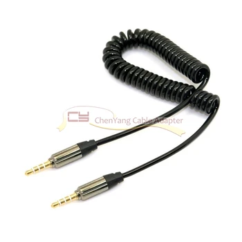 

10pcs/Car Audio AUX Lin in 3.5mm male to 3.5mm male 4 Pos. stretch cable 50cm Black