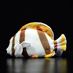 Коллекция Милая тропическая рыба Chaetodon Hoefleri с четырьмя полосками butterflyfish моделирование морской жизни плавник животное Детская плюшевая