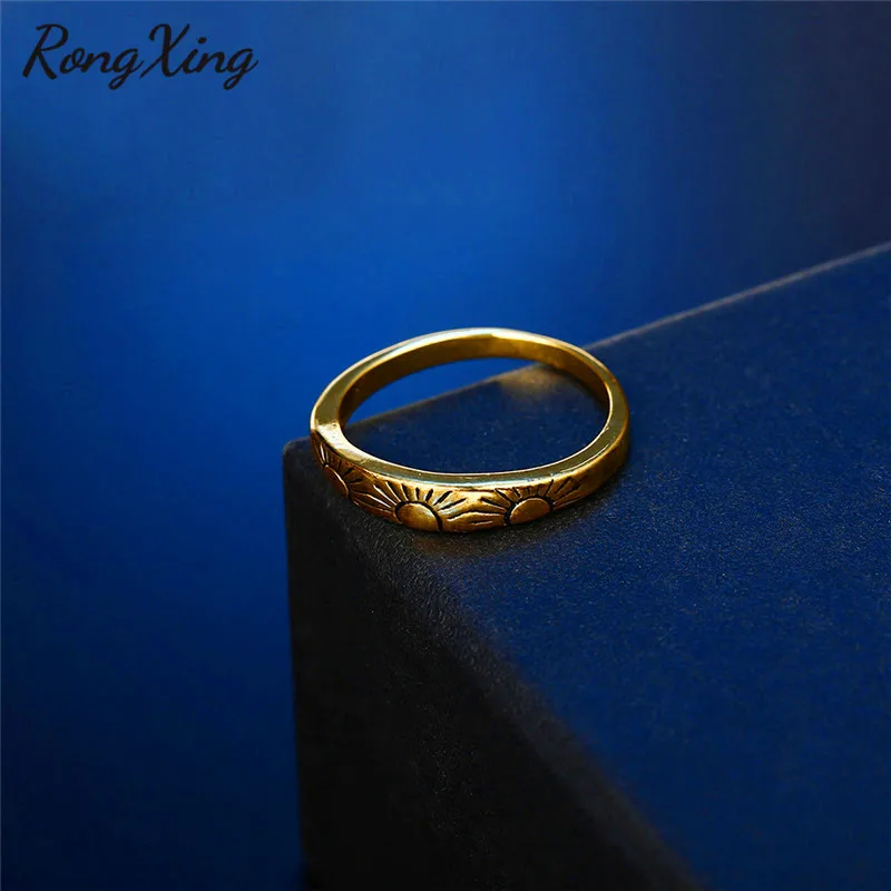 Кольца для мужчин и женщин RongXing модное простое тонкое кольцо в западном стиле с