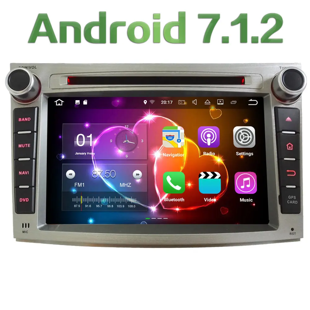 

7'' Android 7.1.2 Quad Core 2GB RAM 4G DAB Car Multimedia DVD Player Radio GPS Navi Stereo For Subaru Legacy Outback 2009-2014