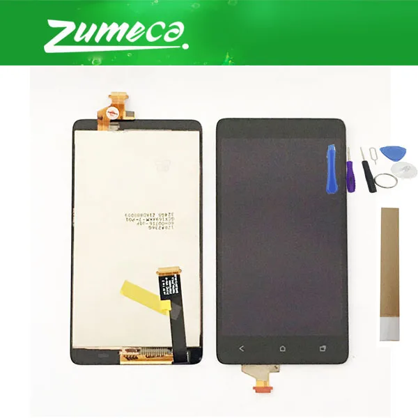 

High Quality 4.5 ''For HTC Desire 400 Dual T528w LCD Display Screen+Touch Screen Digitizer Assembly Black Color With Tool&Tape