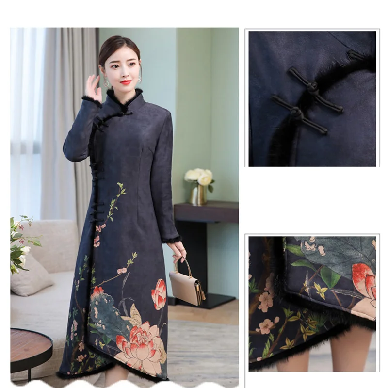 Qipao традиционное китайское восточное платье женское cheongsam сексуальное