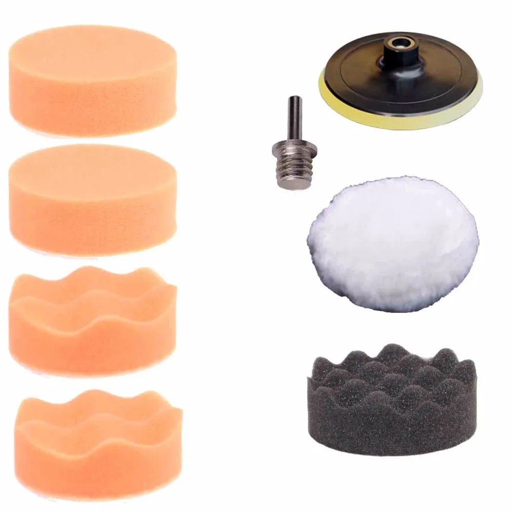 SPTA 3 inch 80mm Buffing Pad Auto Car Polishing pad Kit Buffer + M14