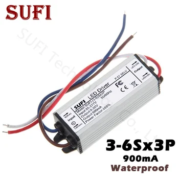 

3-6Sx3P Waterproof LED Driver Output 900mA DC 9-20V For 10W 12W 15W 18W LED Chip Lighting Transformers Power Supply IP 67