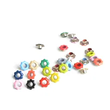 100 Uds 11mm forma de flor álbum de recortes ojal ojales de Metal para álbum de recortes DIY adorno ropa costura ojales de ropa