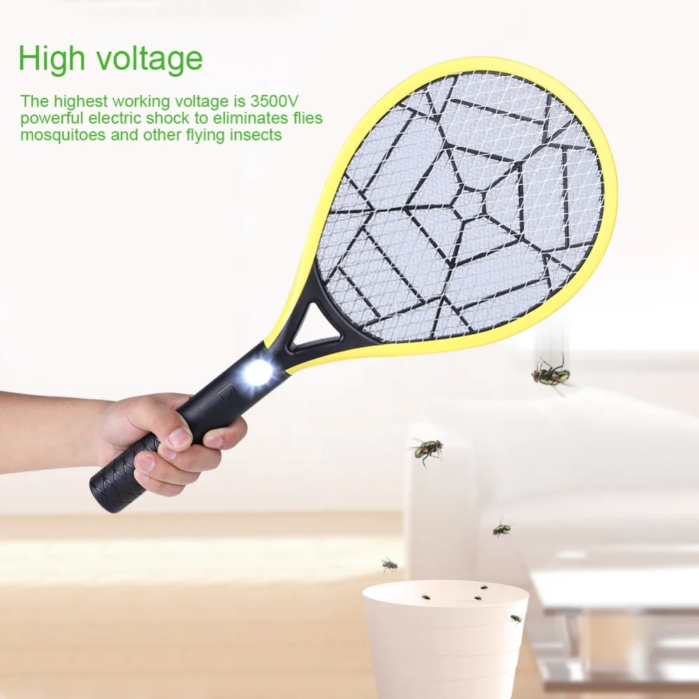 Rechargeable Electric Fly Mosquito Swatter Bug Zapper Racket Insects