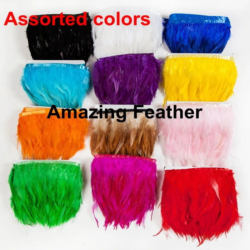 Buy 10yards Assorted Colors Rooster saddle Hackle Tail