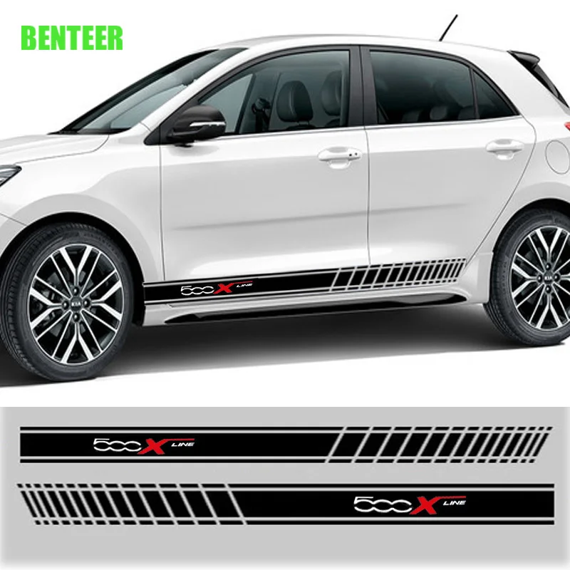 

2pcs/lot Car side body sticker for Fiat 500 500x
