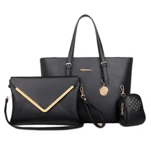 2016 Nuevas Mujeres de La Moda Mensajero Oficina 3 Bolsas Por Juego Informal bolsa de Hombro Bolso de Cuero Bolsos de Diseño de Alta Calidad