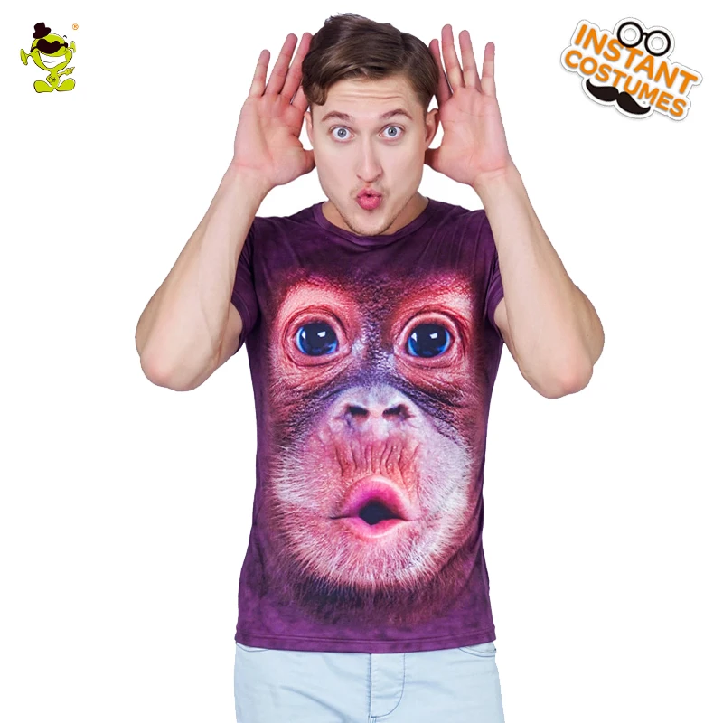 Men's 3 D Printed  T-shirts Costume Cute Ape T-shirt For Men Summer Short Sleeve Tops Cool Tees Monkeys T-shirts