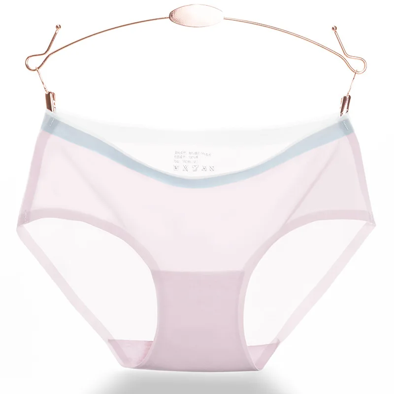 

Seamless Panties for Women Underwear Fashion Sexy Briefs Female Transparent Panties Lingerie Girls Underpants Pink/White/Gray