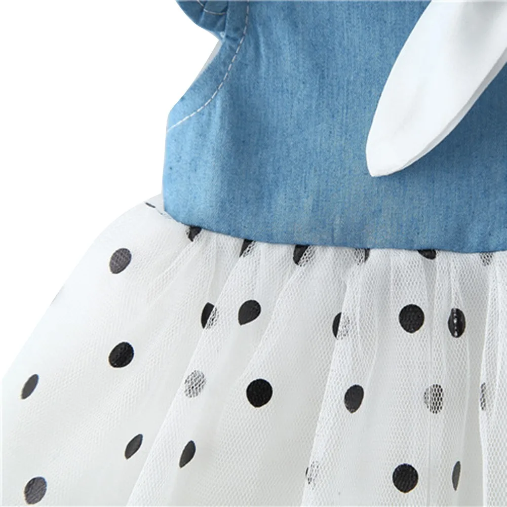 Летнее платье для девочек; Повседневное платье с расклешенными рукавами в стиле пэчворк для маленьких девочек; хлопковое Сетчатое детское платье для малышей с шапкой