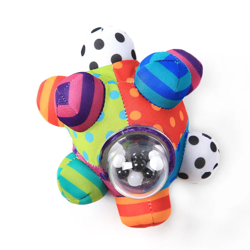 Pumpy Ball Cute Plush Soft Cloth Hand Rattles Bell Training Grasping Ability Toy