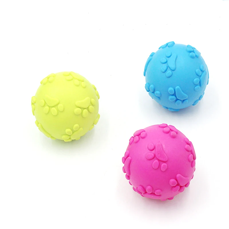 Foot print Dog Toy Interactive Rubber Balls Pet Dog Cat Puppy