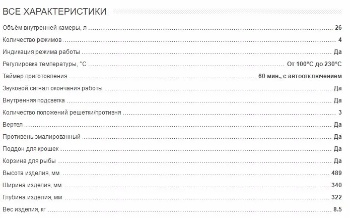 Мини-Печь Oursson MO2610/RD, 26 литра, решетка,корзина для рыбы,Таймер со звуковым сигналом, 4 режима работы, поддон для крошек, внутреннюю антипригарную поверхность