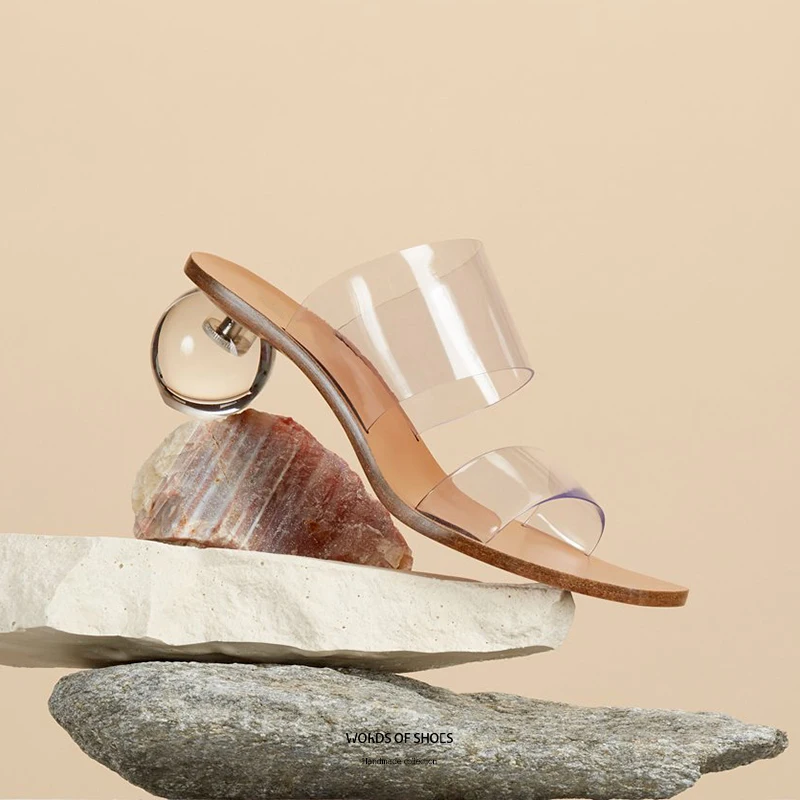

Clear Plastic Women Sandals Strange High Heels 2019 New Summer Fashion Mules Square Toe Woman Shoes Fashion Ladies Top Quality
