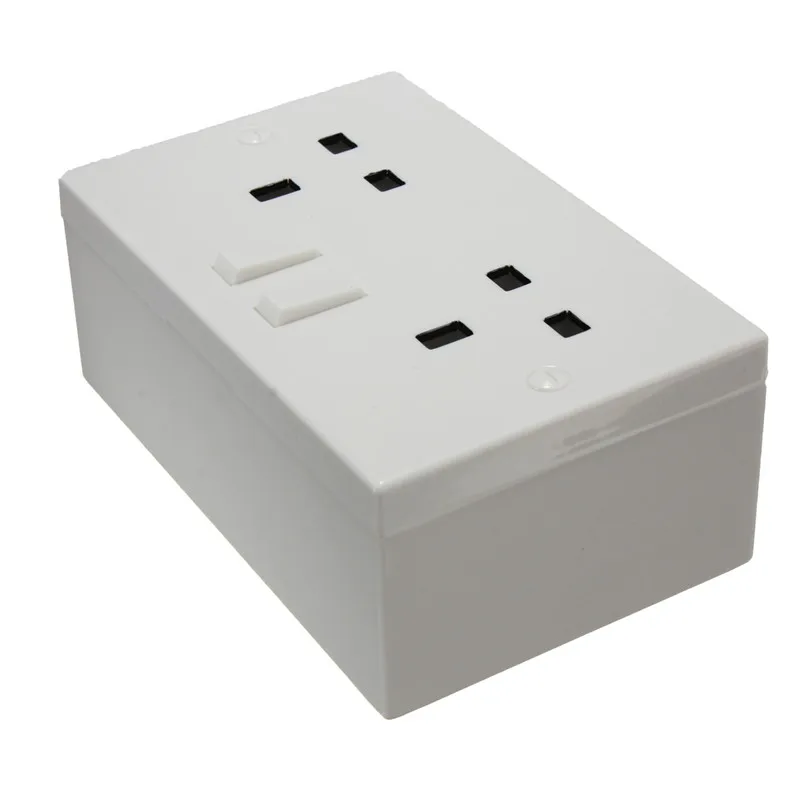 

Hiding Wall Socket Electric Plug Secret Security Safe Valuable Storage Box EU Style Plastic White