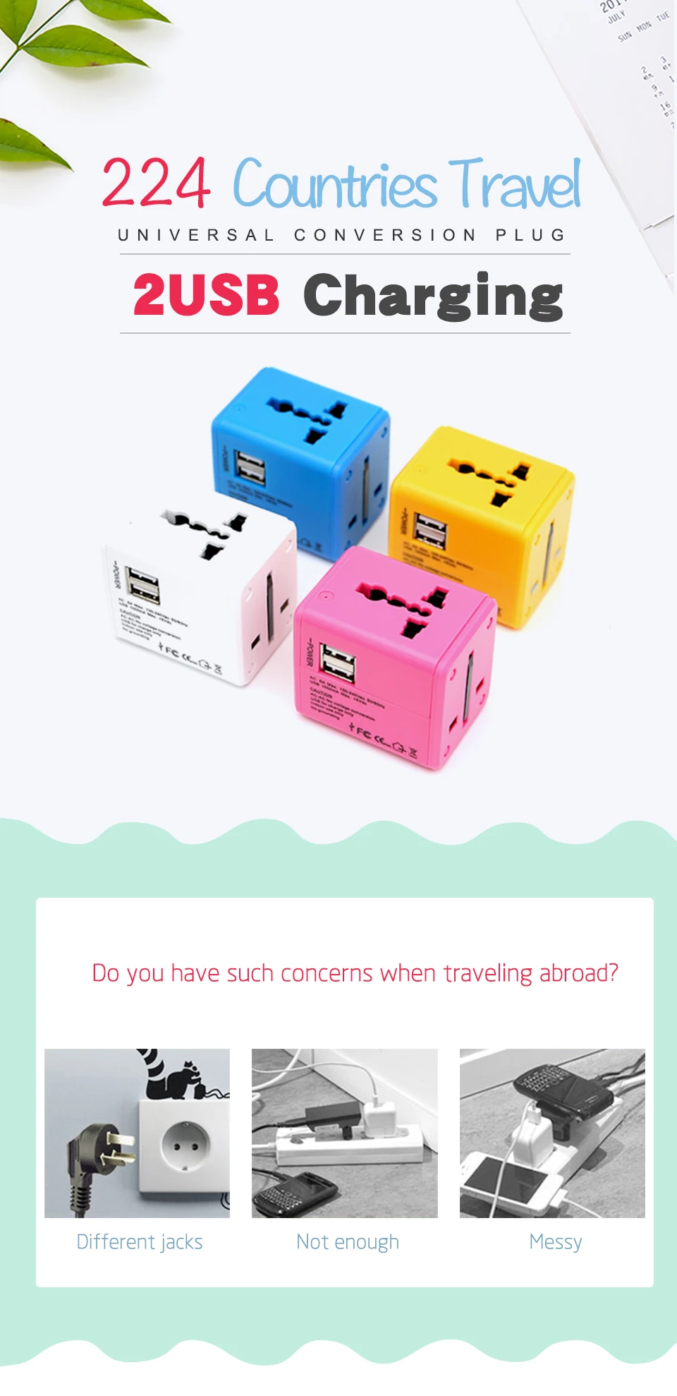 Electric Plug Power Socket Adapter International Travel Universal Charger Converter EU UK US AU Double USB Charging For Phone (1)
