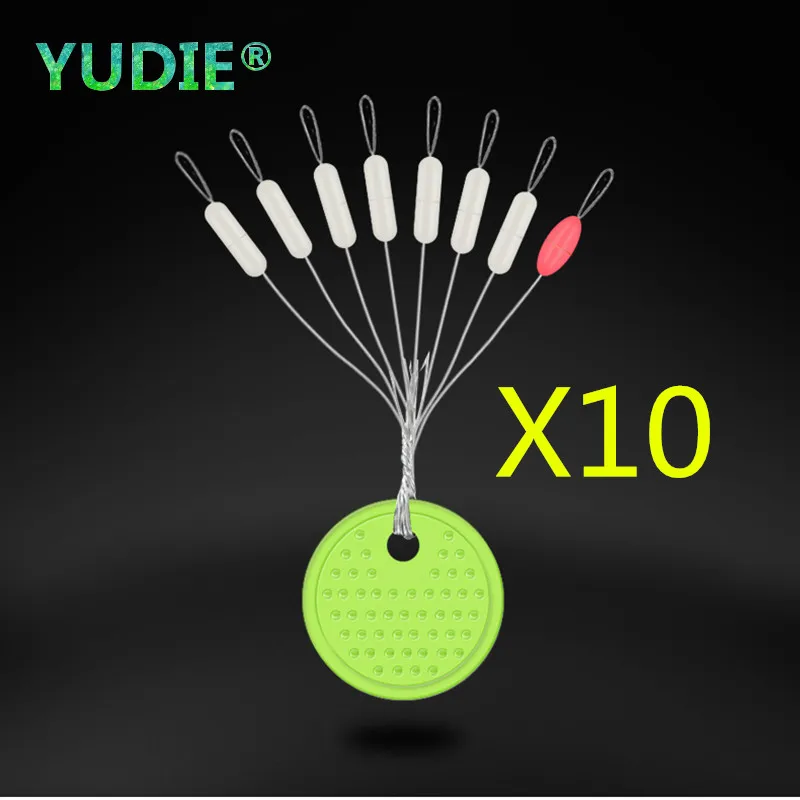 

80Pcs 10Groups/Set Fishing Float Shone Wobblers Float Green Rubber Stopper Quality Fishing Bobber Stopper Float Oval Line Tackle
