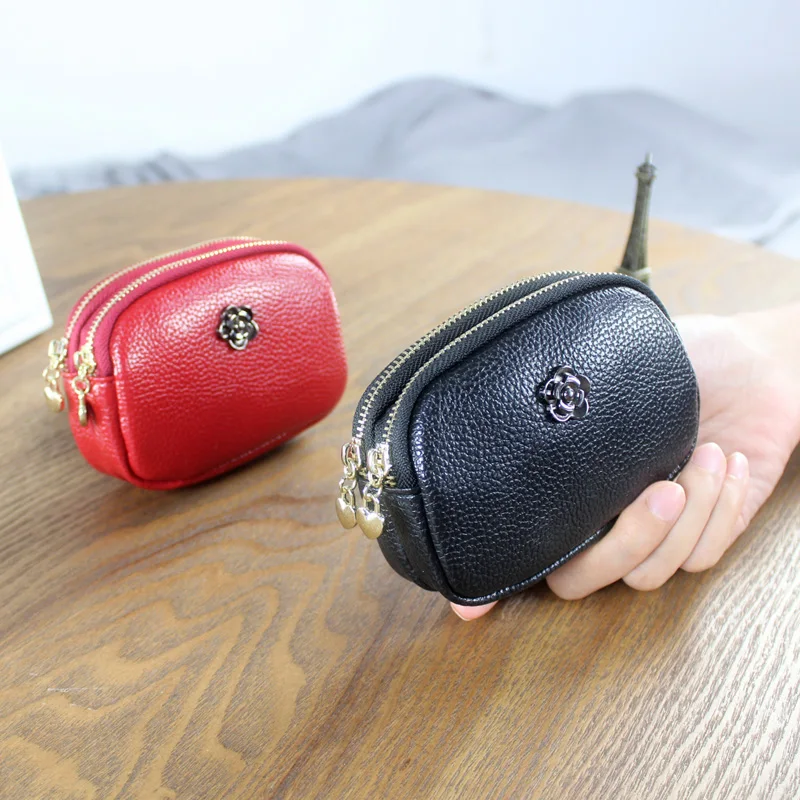 2018 Cute Women Coin Purse PU Leather Double Zipper Female Mini Pouch