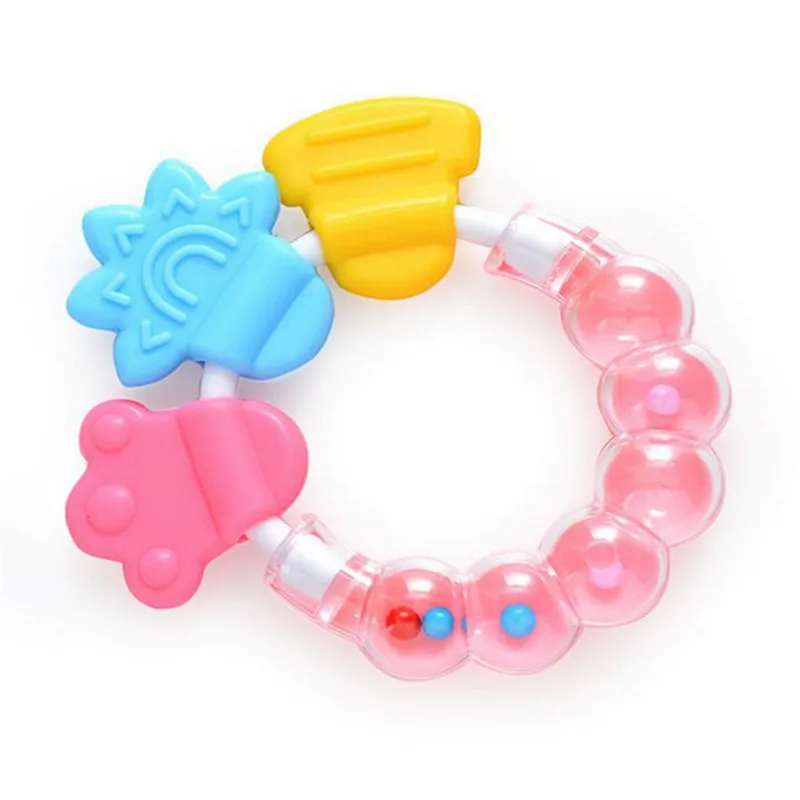 Baby Teether Rattle Soft Silicone Kids Chewing Bite Handbell Toys Gift HY Baby Teether Rattle Soft Silicone Kids Chewing Bite Handbell Toys Gift HY