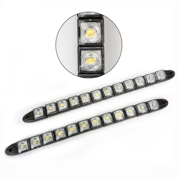 

2Pcs Flexible DRL LED Daytime Running Lights 6/8/9/10/12/14/16/18/20 LED Universal Automobile Warning Lamp