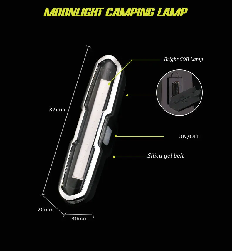 USB Rechargeable Front Rear Bicycle Light Lithium Battery LED Bike Taillight Cycling Helmet Light Lamp Mount Bicycle Accessories (3)